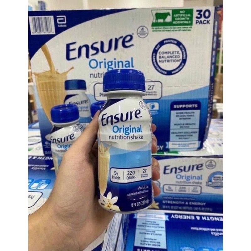 💚🍀  Thùng 16 chai 24 chai & 30 chai sữa ENSURE Vanilla của Mỹ 🍀💚