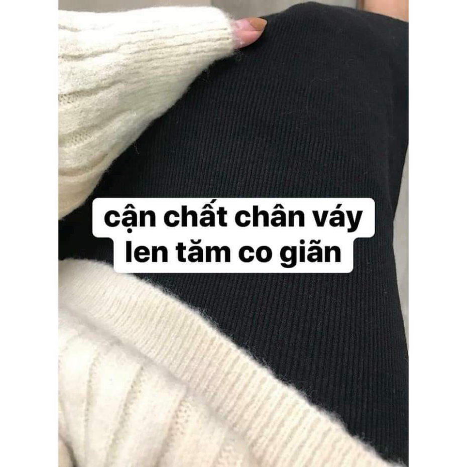 CHÂN VÁY LEN TĂM MIDI DÁNG DÀI • CHÂN VÁY XẺ TÀ ULZZANG