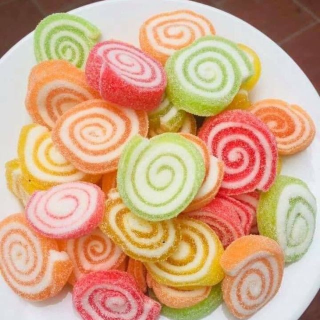1 Kg Kẹo dẻo trái cây xoắn ốc bọc đường thơm ngon - bánh kẹo đồ ăn vặt - tết