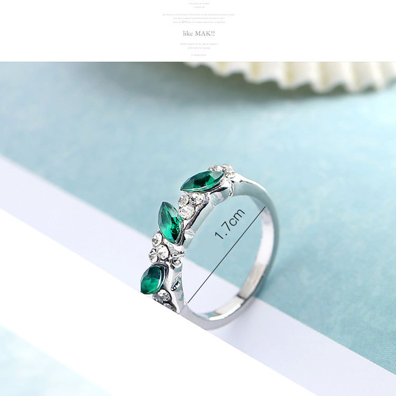 Nhẫn Hợp Kim Đính Ngọc Lục Bảo Thời Trang Hàn Quốc Cho Nữ