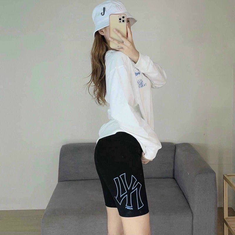 Quần legging ngố in chữ siêu co giãn