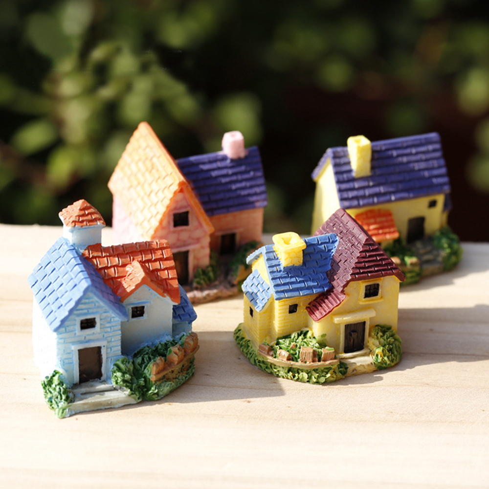 Mô Hình Ngôi Nhà Bằng Gỗ Dễ Thương Dùng Để Trang Trí Tiểu Cảnh