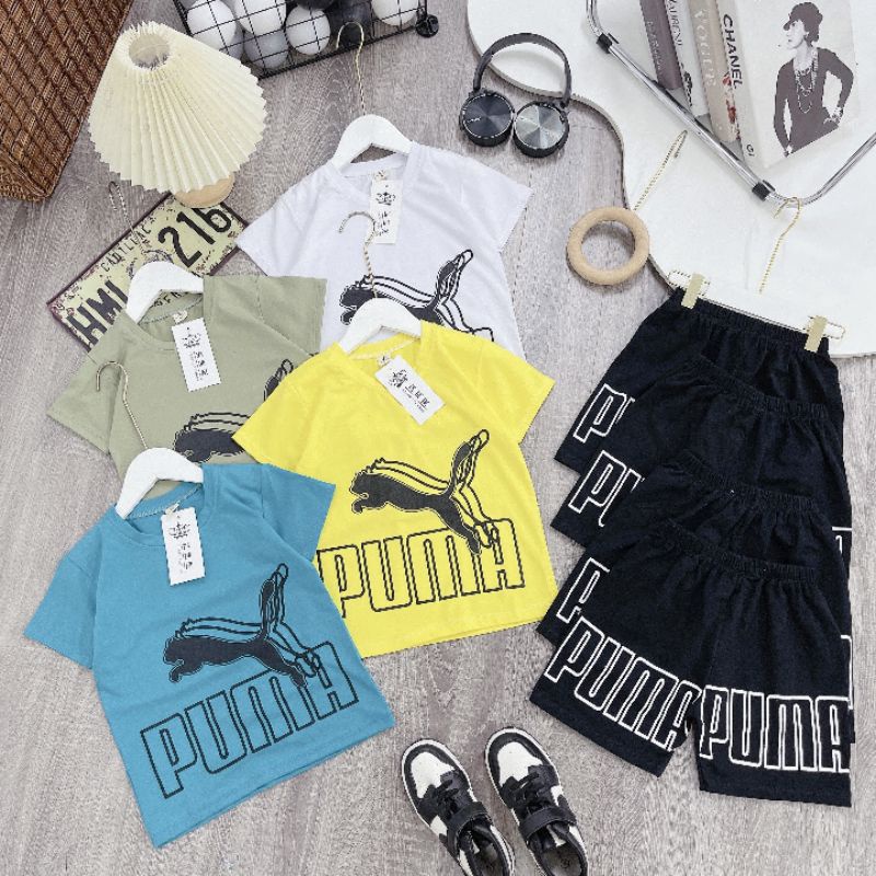 Bộ cotton pumaa siêu mát cho bé trai size đại (25-35kg)