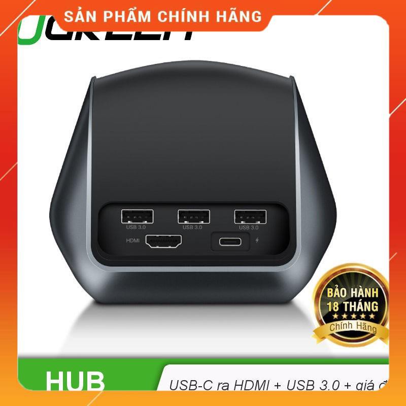 Hub USB-C đa năng mở rộng sang 3 cổng USB 3.0 &amp; cổng HDMI kiêm chức năng giá đỡ, cốc sạc 50515 dailyphukien