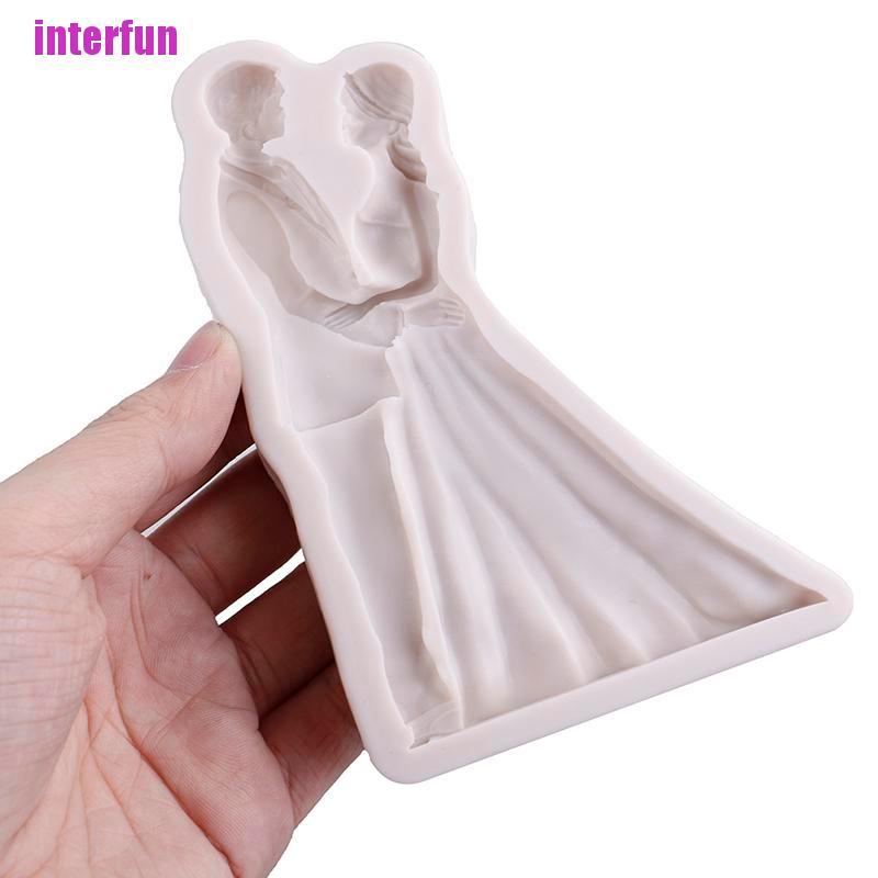 Khuôn làm bánh chất liệu silicone hình cô dâu chú rể ngộ nghĩnh