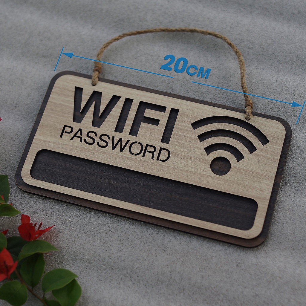 Bảng gỗ decor quán free wifi trang trí cao cấp hiện đại