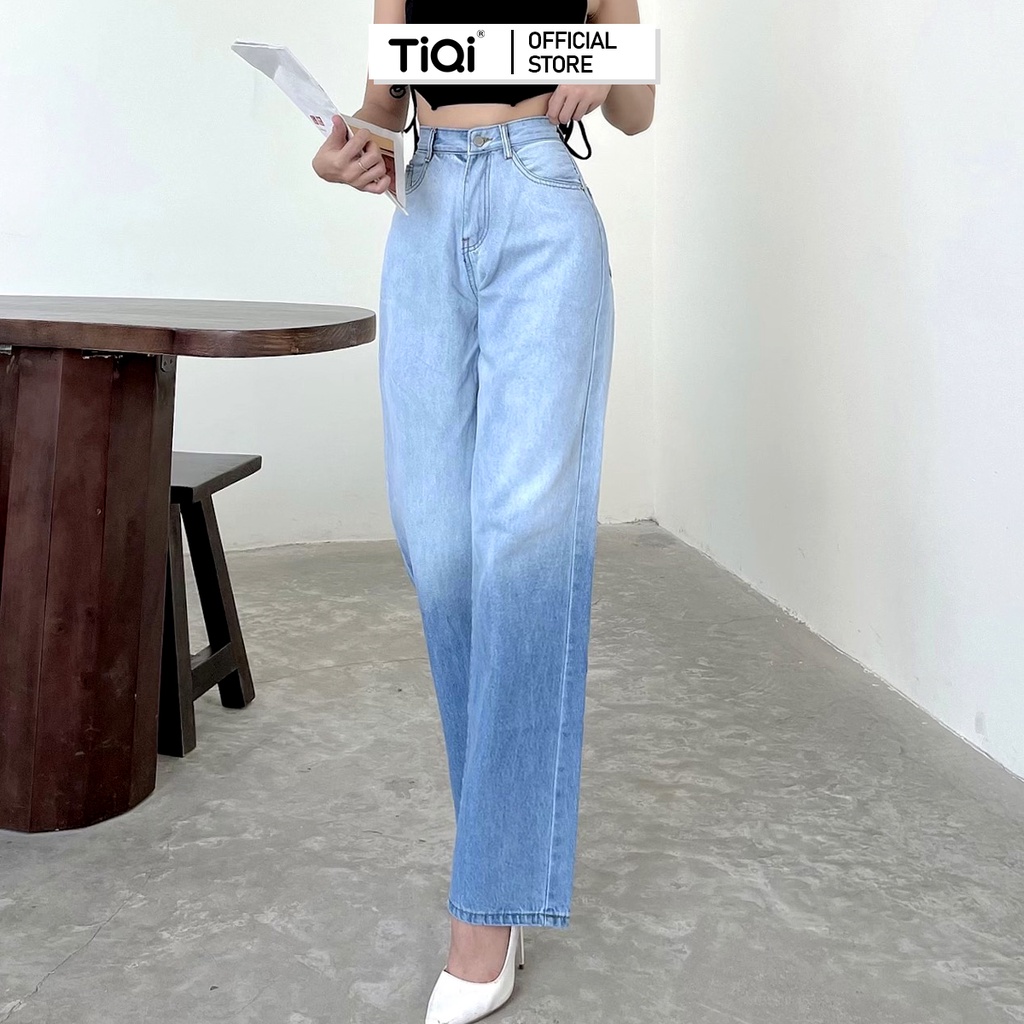 Quần bò ống rộng nữ cao cấp màu Ombre TiQi Jeans B2-197