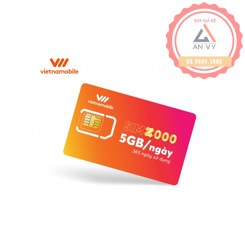 Sim vietnamobile data 4g vào mạng 1 năm không cần nạp tiền 5GB/Ngày 150 GB/tháng giá rẻ