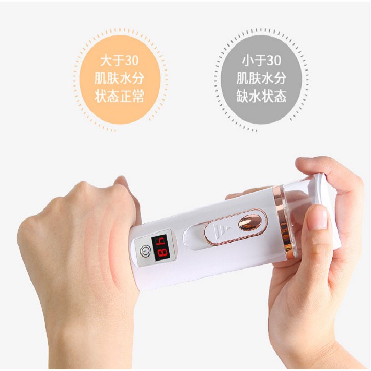 {Hot New} Máy xịt khoáng xông mặt nano mini đo độ ẩm da | BigBuy360 - bigbuy360.vn