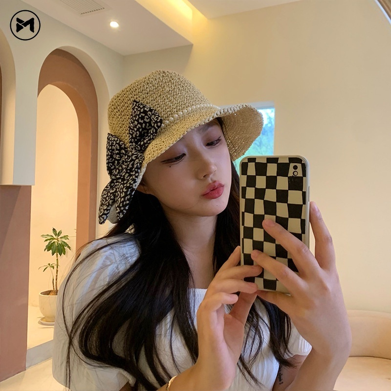 Nón Cói Rộng Vành Đính Nơ Và Ngọc Trai Phong Cách Thời Trang Pháp Hàng Mới 2022