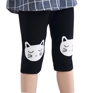 Quần legging lửng thêu mèo