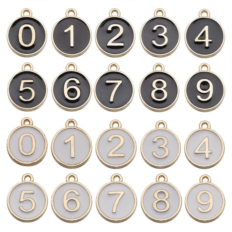 CHARMS Mặt Dây Chuyền Hình Chữ Số Từ 0-9 Độc Đáo Diy