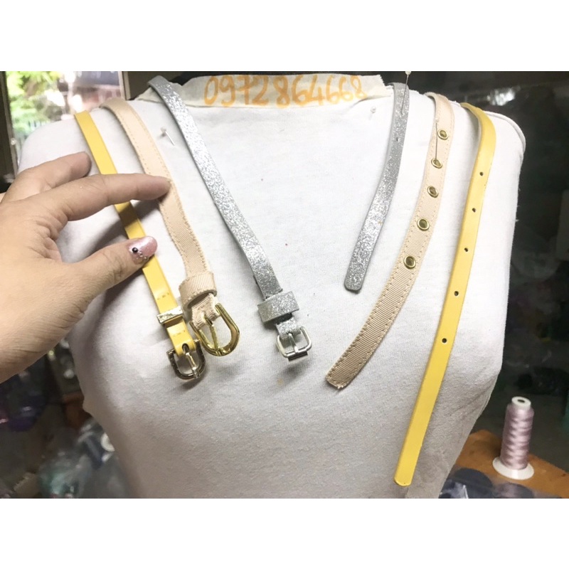 dây lưng, dây nịt, dây eo bản nhỏ 1cm-1,5cm (Shop giao đơn tiền hàng từ 50k)
