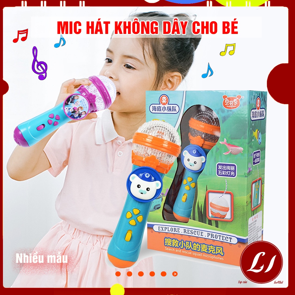Mic hát không dây phóng đại âm cho bé vui chơi thỏa thích