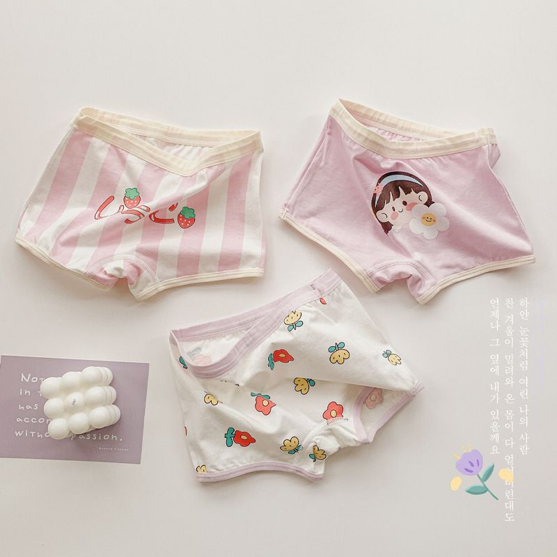 Sét 3 quần chip dễ thương cho bé gái combo 3 quần lót trẻ em từ 9-46kg