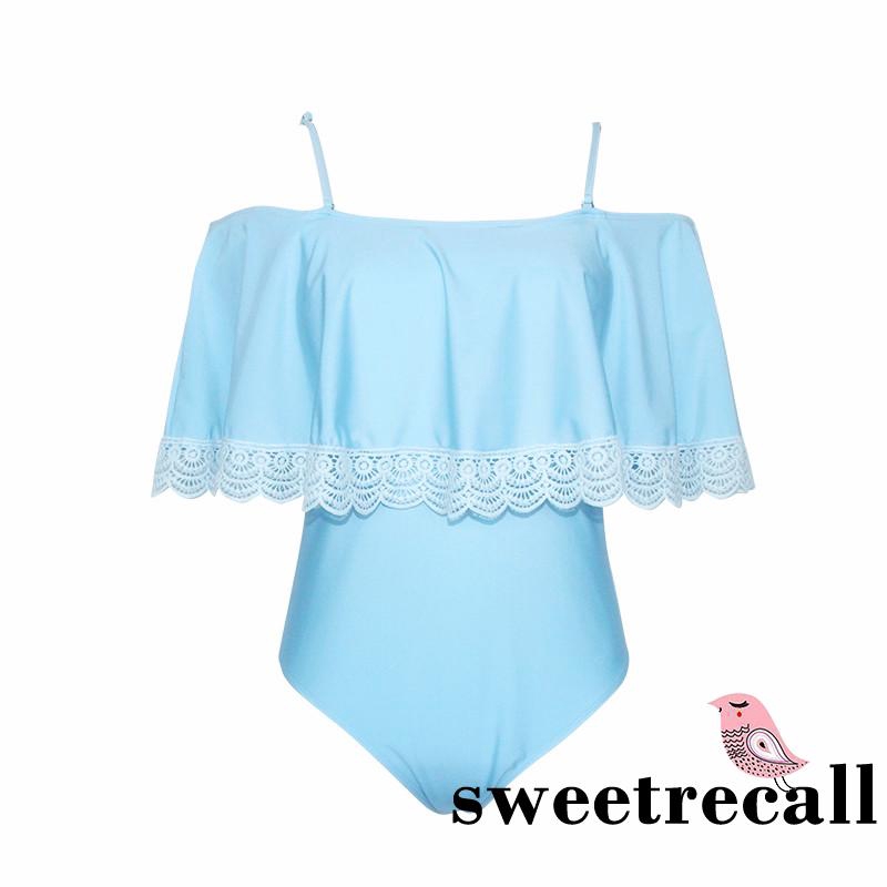 Đồ bơi 1 mảnh trễ vai viền ren duyên dáng nữ tính | BigBuy360 - bigbuy360.vn