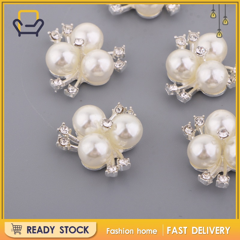 Set 10 Nút Đính Đá Ngọc Trai Diamante Cho Lễ Cưới