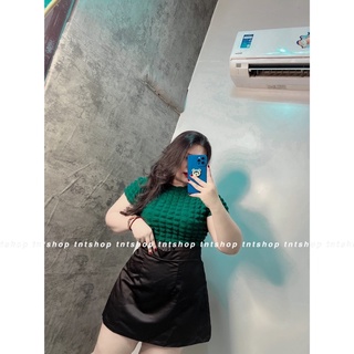 Áo Croptop Xốp Cổ Tròn [ TNT SHOP BIGSIZE 60kg - 90kg ]