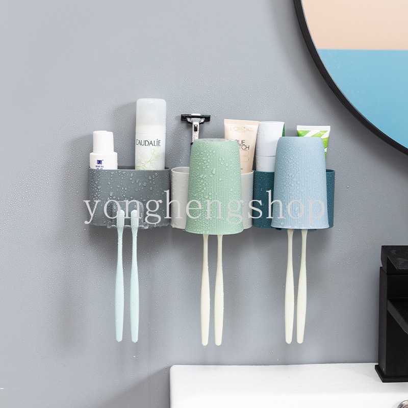 Giá đỡ bàn chải đánh răng gắn tường thiết kế đơn giản sử dụng tiện lợi cho phòng tắm