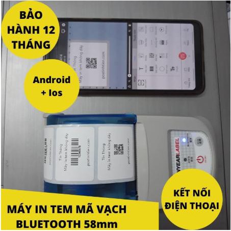 MÁY IN MÃ VẠCH KHÔNG DÂY BLUETOOTH NYEAR LABLE NP100-L