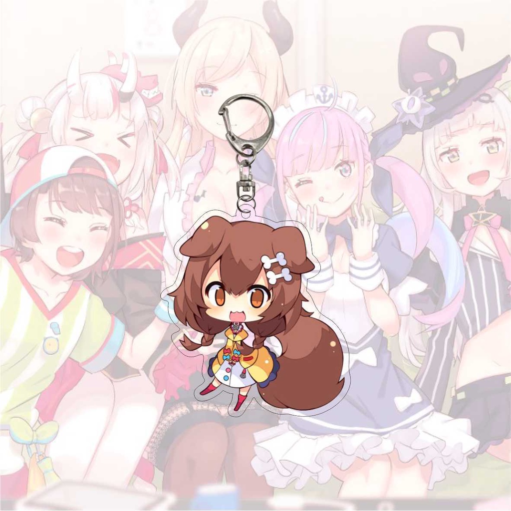 Móc khóa nhựa acrylic 6cm hình nhân vật hoạt hình anime Shirakami Fubuki Natsuiro Matsuri Akai Haato