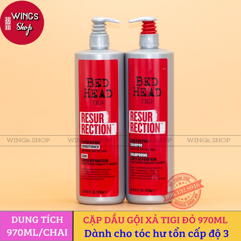 Cặp Dầu Gội Xả TIGI Đỏ 750ML | Phục Hồi Tóc Khô Xơ, Hư Tổn | Hàng Chính Hãng