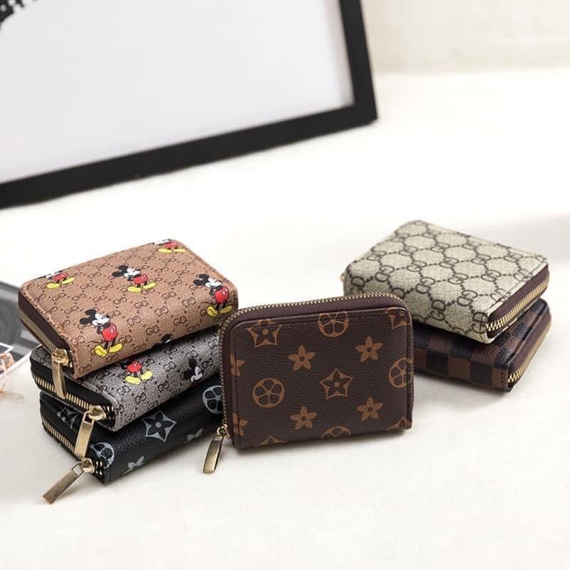 Ví Nữ Mini❤️Freeship❤️V Nữ Họa Tiết Có Khóa Kéo Nhiều Ngăn.Chất Da