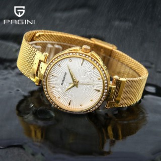 Đồng hồ nữ đẹp PAGINI PA2262 dây TITANIUM cao cấp viền đính đá sang trọng