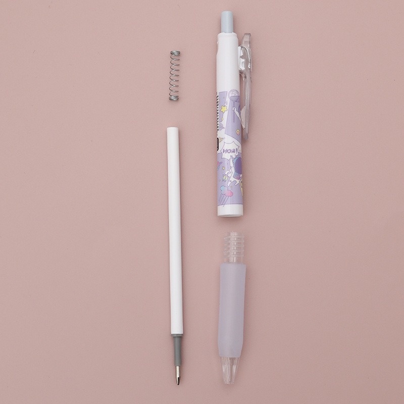 Bút Bi Bấm Mực Đen Ngòi 0.5mm Dung Tích Lớn Chất Lượng Cao