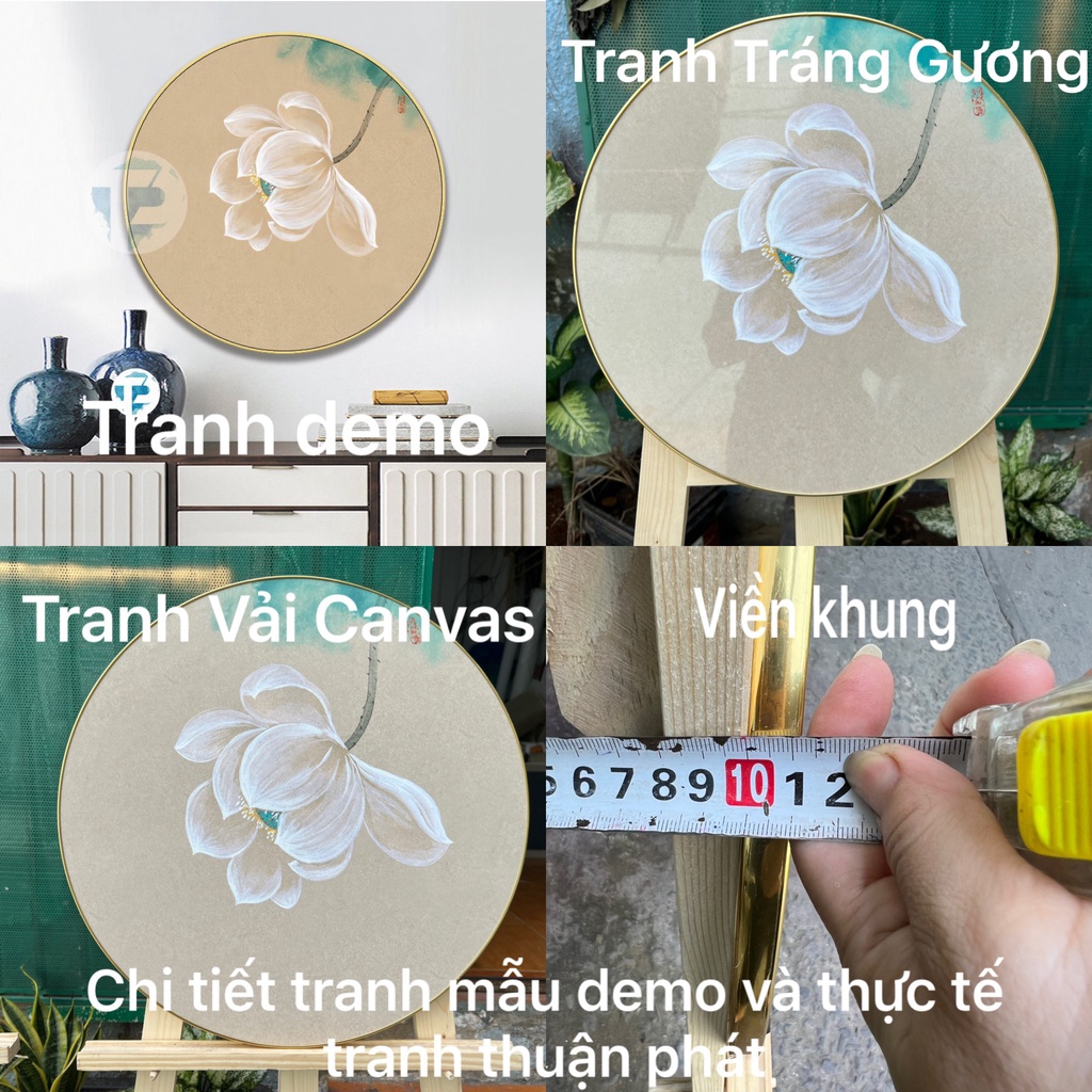Tranh tròn hoa Sen mẫu mới nhất - Tranh treo tường thuận phát