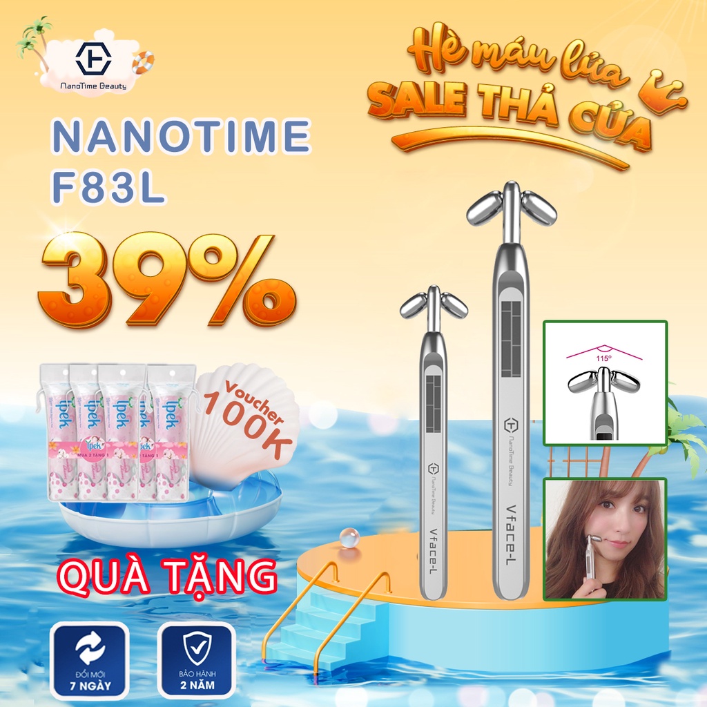 Dụng cụ lăn massage thon gọn mặt , cằm Vline NanoTime Beauty VFace F83 và F83L chính hãng Nhật Bản