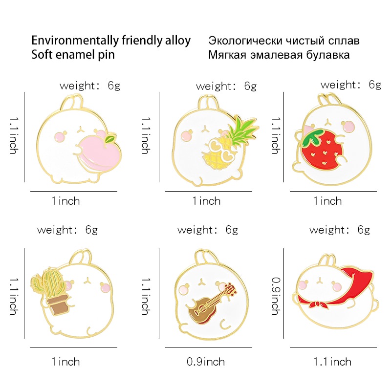 Ghim cài áo kiểu dáng thỏ xinh xắn đáng yêu