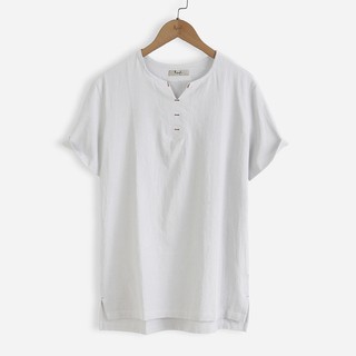Áo linen Cộc Tay Nam Cổ V ROUGH