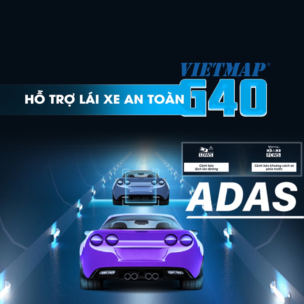 Camera hành trình VIETMAP G40 cho xe ô tô GPS Wifi Cảnh báo tốc độ