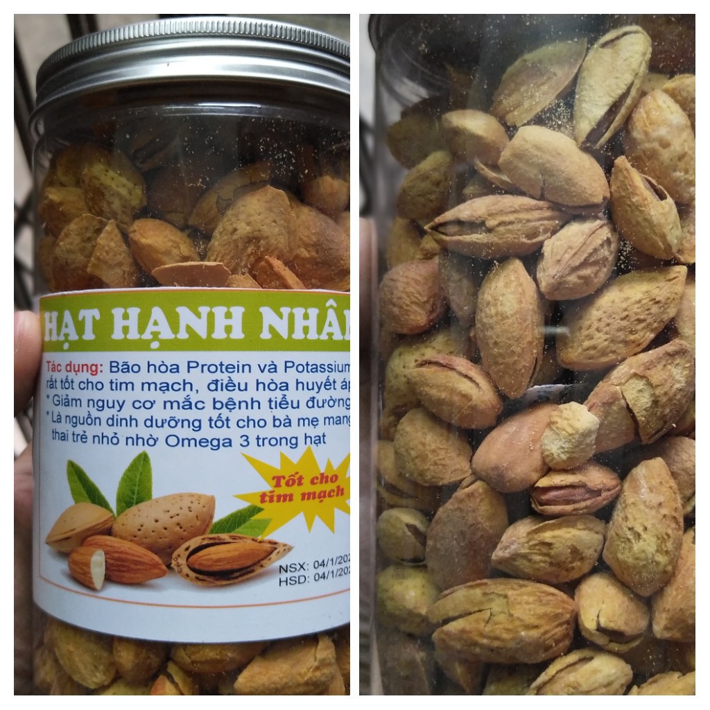 500Gr hạt hạnh nhân rang bơ vỏ lụa siêu mỏng, hạt to đều, nứt vỏ tự nhiên rất dễ sử dụng, bao ngon