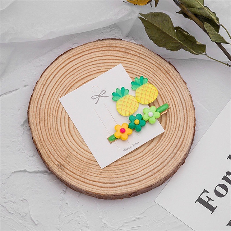 Set 2 kẹp tóc Hoa quả siêu xinh dễ thương bé yêu mã KT14