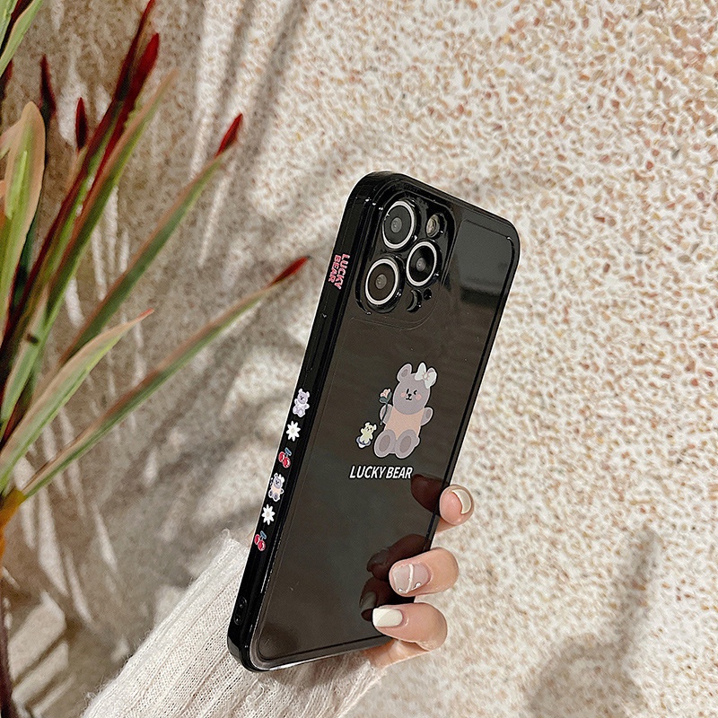 Ốp lưng iphone Ốp điện thoại TPU silicon chống sốc viền thẳng in họa tiết cho iPhone 11 pro max 14pro pro max 7plus 14pro mini Dinuo case