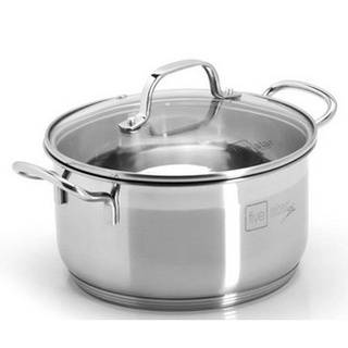 Nồi 5 đáy inox 304 cao cấp Fivestar Plush nắp kính , dùng tốt mọi bếp , size 16/18/20/24cm
