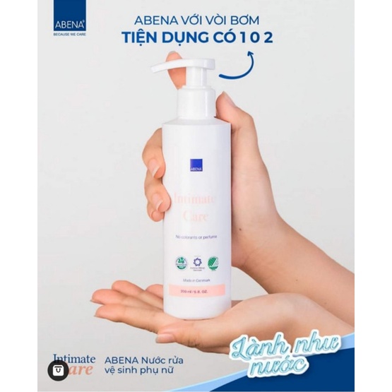 Dung dịch vệ sinh phụ nữ Abena Intimate Care 200ml cân bằng pH bảo vệ vùng kín, giảm viêm ngứa nhập khẩu Đan Mạch