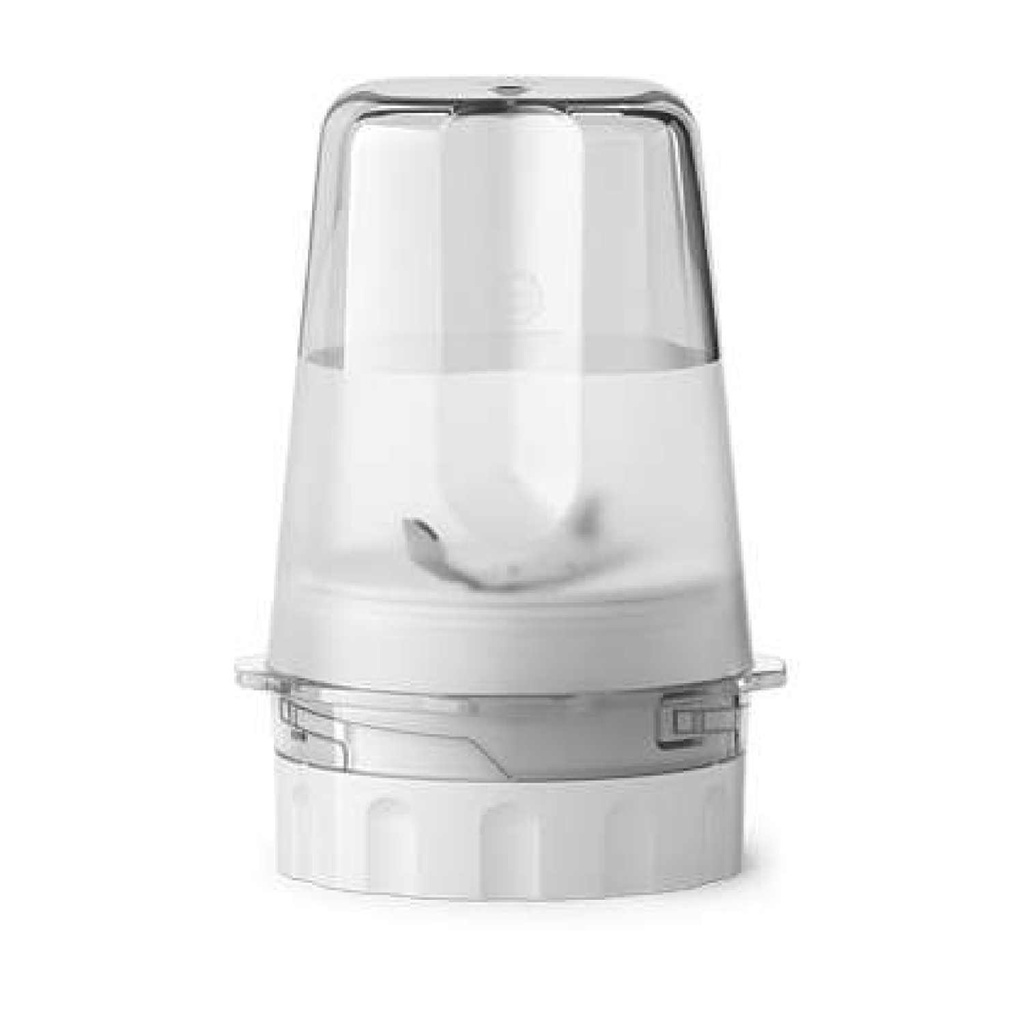 Máy xay sinh tố Philips HR2222/00 (Trắng) -700W Nghiền mịn đá, Bộ 2 cối-5 tốc độ cài đặt sẵn, Hàng Chính Hãng Bh 2 Năm