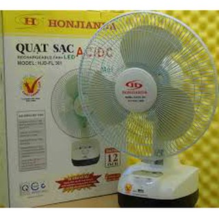 Quạt Đèn sạc Honjianda HJD – FL 301 ( 2 Bình)