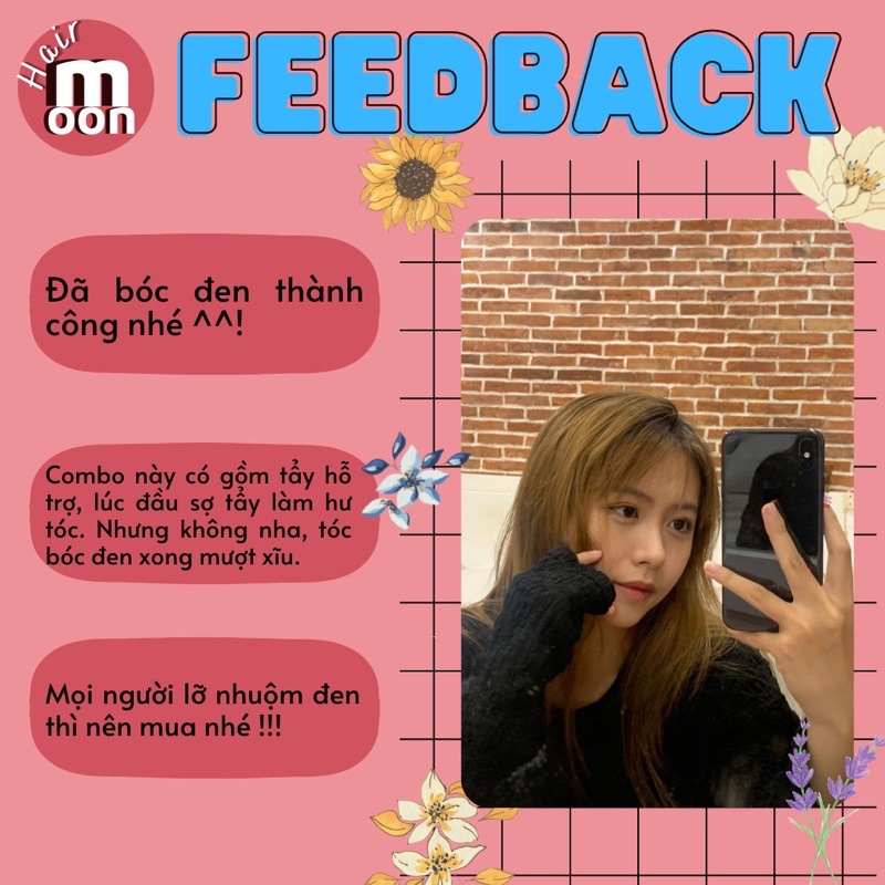 Thuốc nhuộm tóc Bóc Tóc Nhuộm Đen | Tặng Oxy, vitaminE, bao tay, mũ trùm | Nâng tone