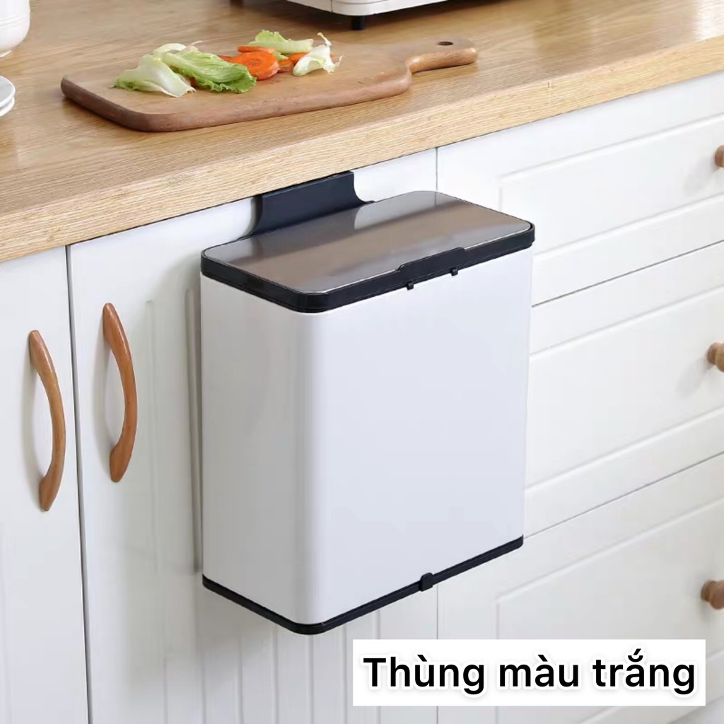 Thùng rác thông minh treo tủ nhà bếp inox 304 cao cấp, dán tường nhà tắm JAH