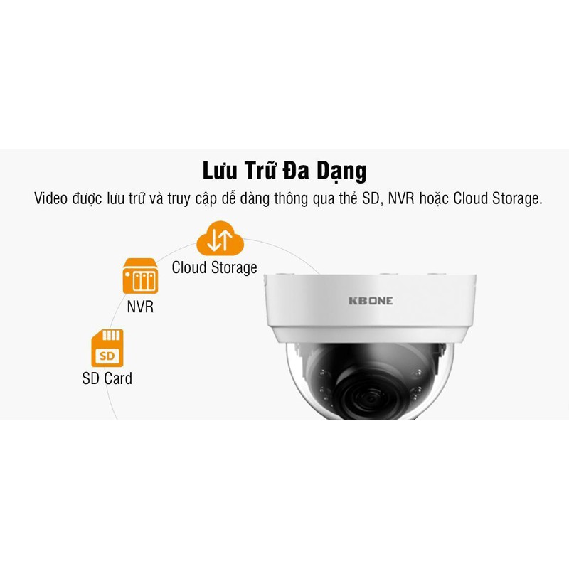 {Giá HỦY DIỆT} Camera Wifi  IP Dome Hồng Ngoại Không Dây 2.0 Mp Kbvision KN-2002WN   - Bảo hành chính hãng 2 năm