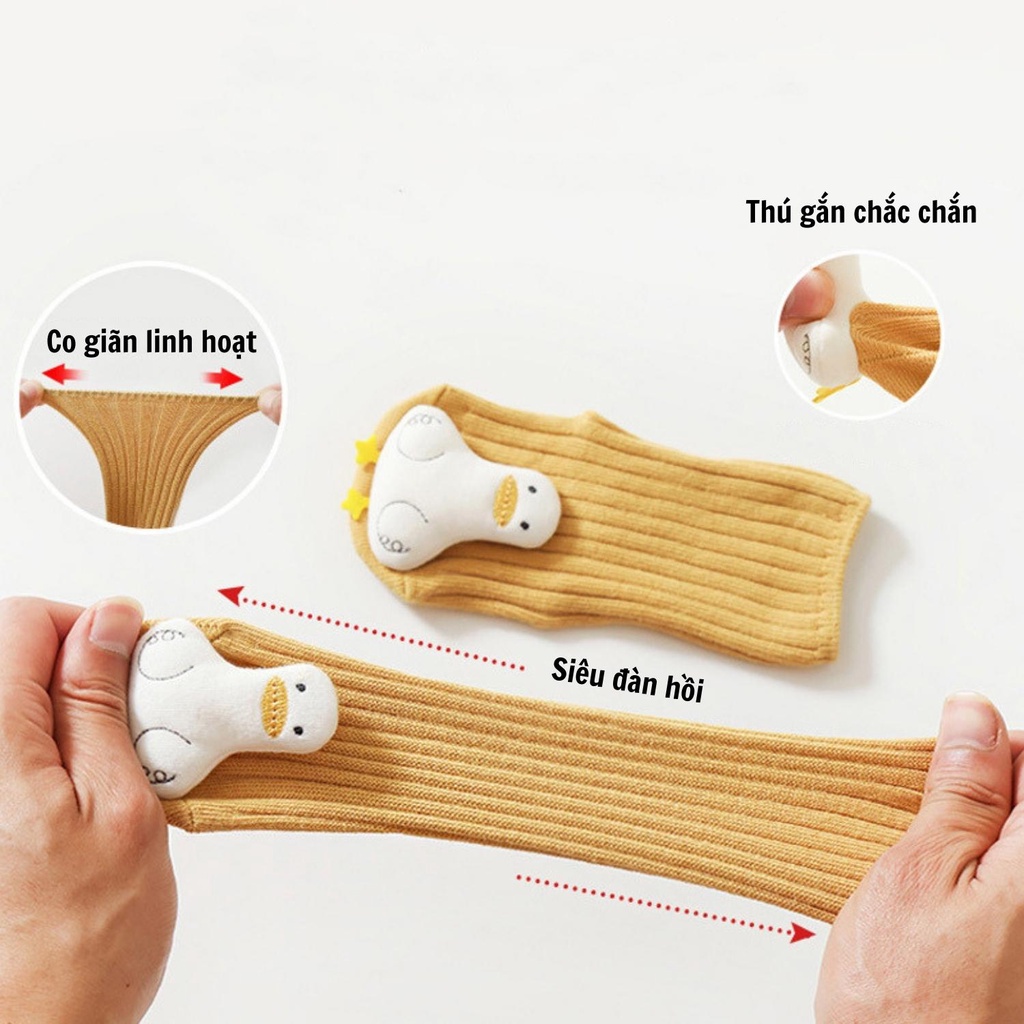 Tất Vớ Cao Cổ NEMO BABY Cho Bé Hình Nấm, Mặt Cười, Tất Trẻ Em Chống Trượt Hình Thú T05