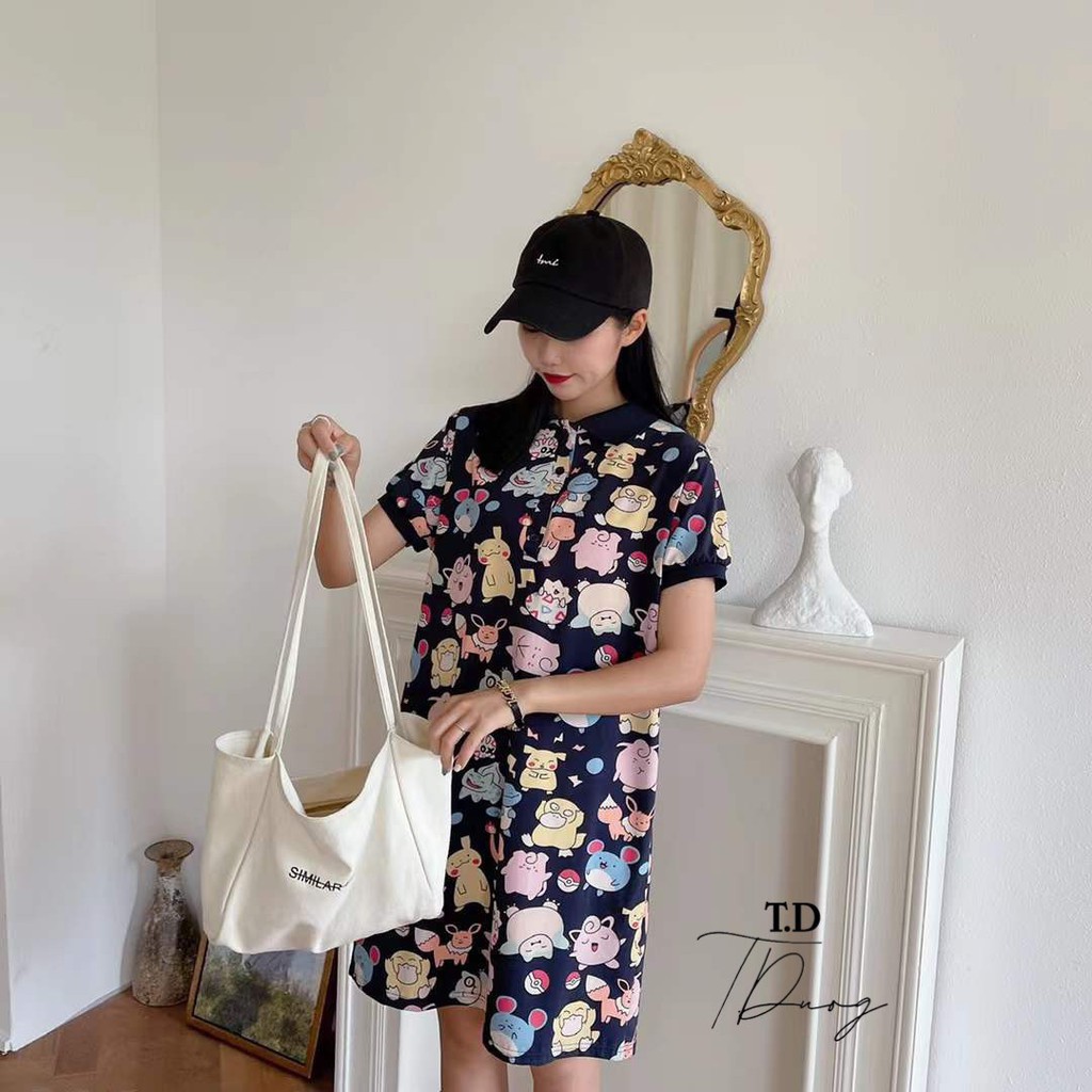 Đầm Ngủ Polo Hoạt Hình Siêu Cute