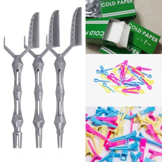 Combo Dụng cụ uốn Tóc Nam Tiện lợi siêu nhanh, Kẹp định hình tóc uốn và Giấy Uốn Lạnh