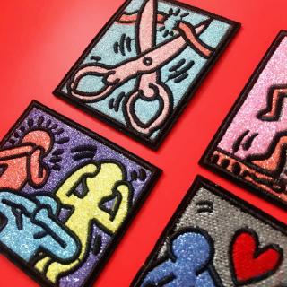 ☸ Fashion Keith Haring Graffiti Patch ☸ 1Pc Diy Sew on Iron on Badges Patches