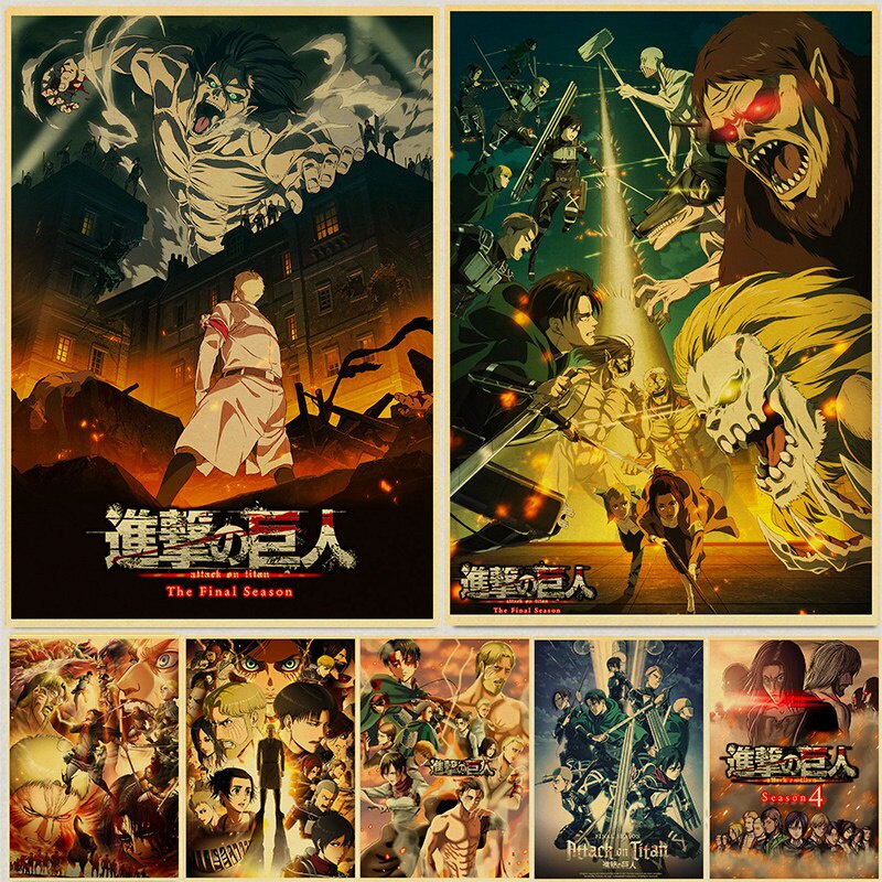 Nhật Bản Anime Attack on Tita Mùa 4 Poster  In Họa Tiết Và Áp Phích Nhà Trang Trí Phòng Nghệ Thuật Ms: 343