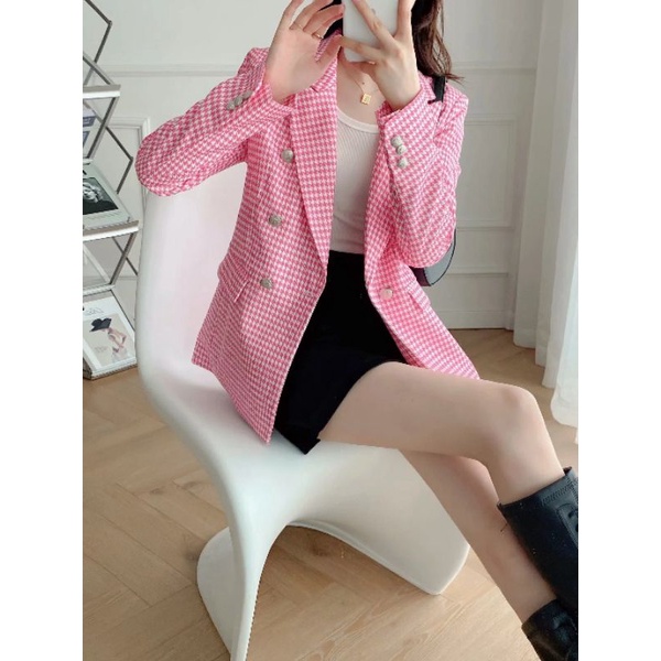 ÁO KHOÁC VEST CARO HỒNG HÀNG XUẤT XỊN ZR 2021